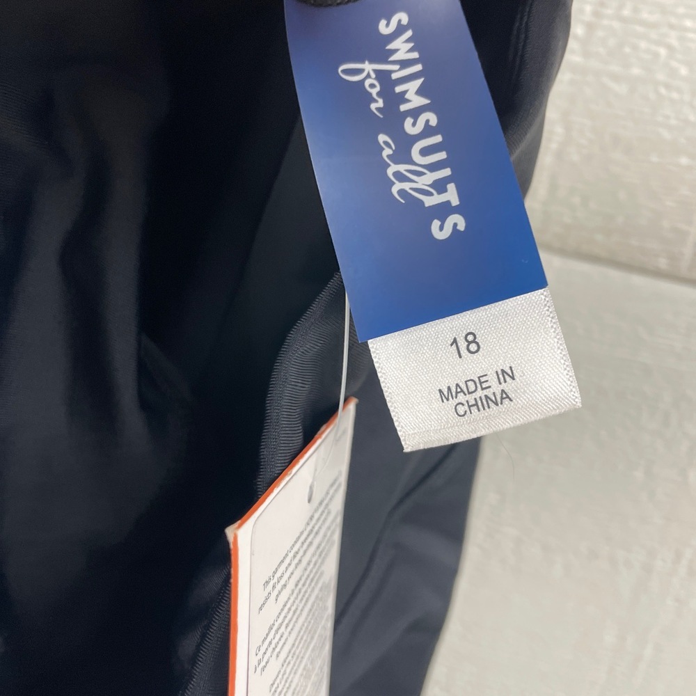 NWT Swimsuits For All Black Blue Pattern Board swim Shorts Knee Length XL-XXL - Picture 5 of 8